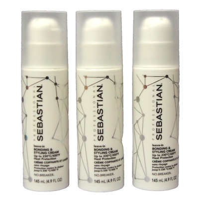 3 PACK Sebastian No Breaker Bonding and Styling Leave In Cream 4.9oz / 145ml