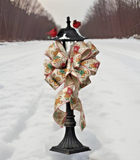 10  WIDE GINGERBREAD MAN CHRISTMAS BOW DECOR FOR GIFT WREATH LANTERN SIGN DOOR