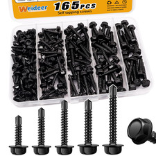 165pcs 8 10 Self Tapping Screws, Sheet Metal Screws