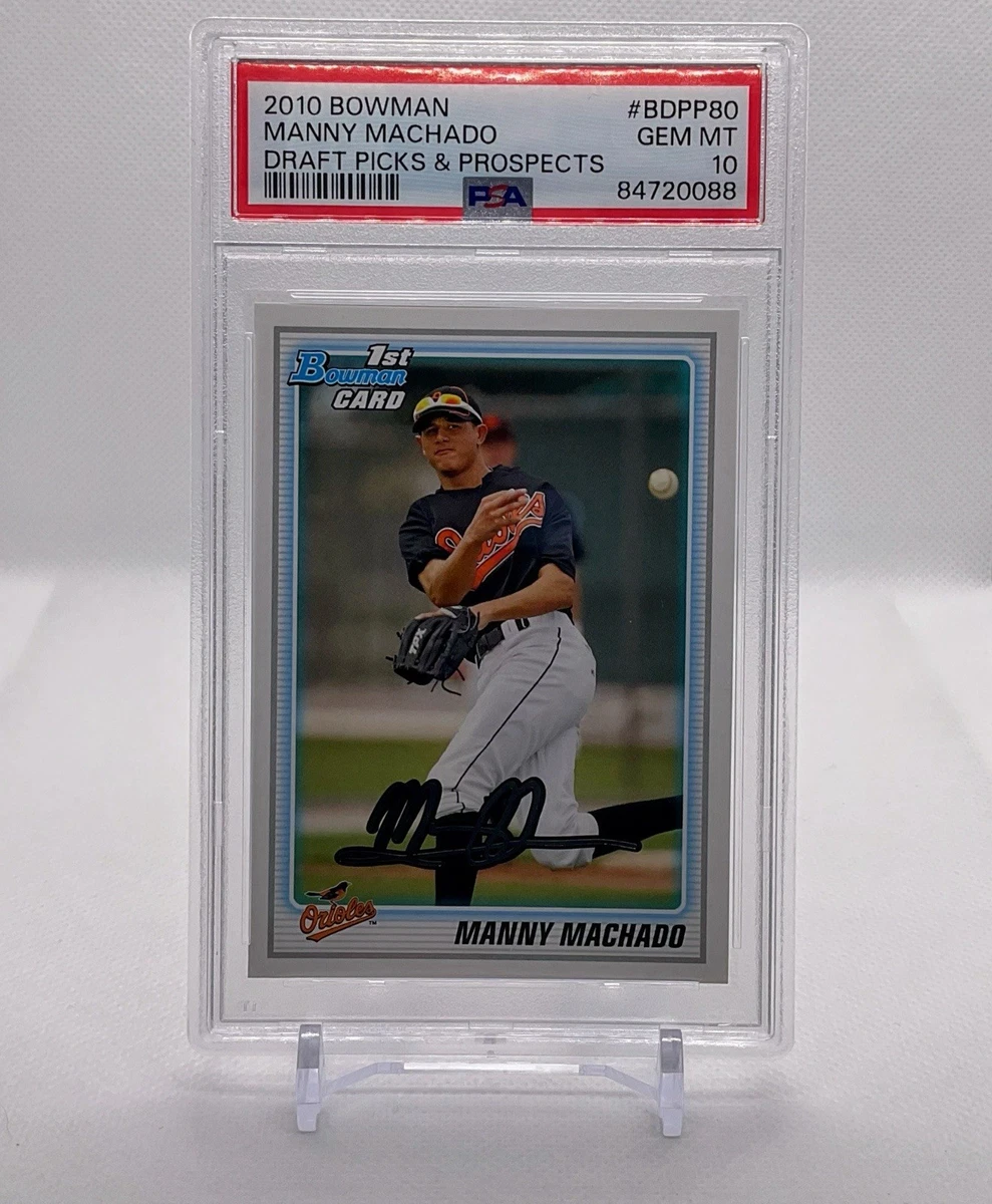 Bowman Manny Machado 2010 Season Baseball Sports Trading Cards