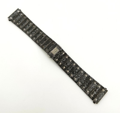 CARTIER Iced Out Black Diamond Stainless Steel Band for Santos