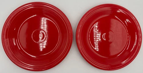 (2) Fiestaware Home Laughlin China Co. Scarlet Red 10-1/2" Dinner Plates