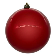 Vickerman 8" Red Pearl UV Drilled Ball Ornament. 1 per bag.