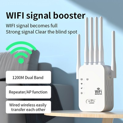 1200M WLAN Repeater Router Range Extender Wifi Signal Verstärker Booster 5G/2.4G