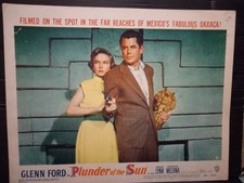 Lobby Card 1956 PLUNDER OF THE SUN Glenn Ford Diana Lynn gun loot treasure best