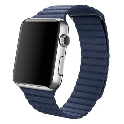 Original Apple Leather Leder Loop Armband Größe L 44/45/46/49mm Midnight Blue