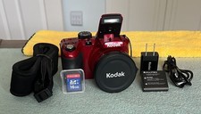 Kodak PIXPRO AZ421 16.0 MP 42x Zoom Digital Camera - Red - 16GB SD - Mint -