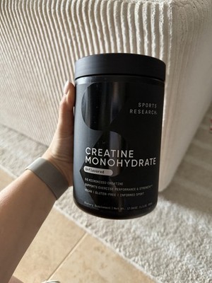 ￼ Sports Research Creatine Monohydrate - 5 g Micronized Powder Per Scoop