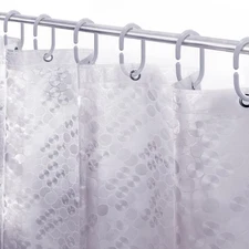 LiBa PEVA Shower Curtain Liner with 12 Plastic Rings, 8G Waterproof Shower Li...