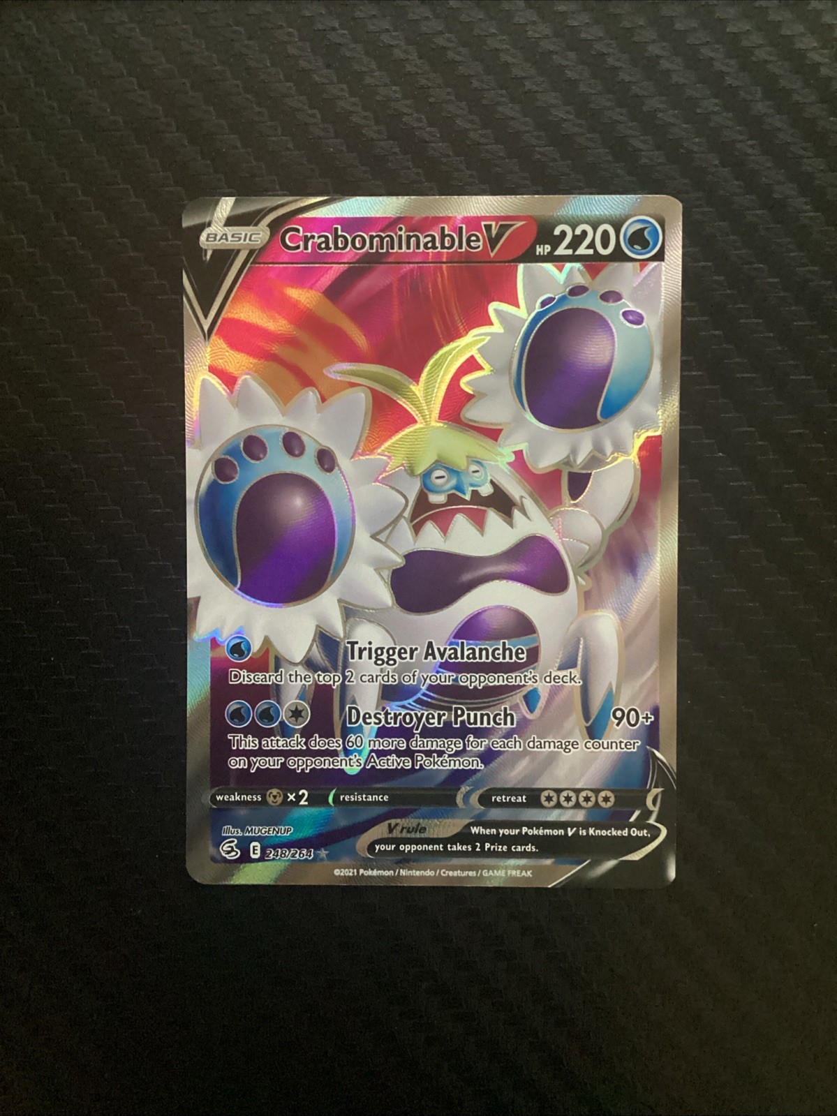 Crabominable V 248/264 Ultra Rare SWSH: Fusion Strike Pokémon TCG NM 