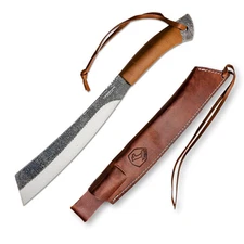 Condor Tool and Knife Impossible Machete Leather Wrapped Hardwood 10.89in Blade