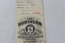  1920 The Northern Assurance Company Policy with Envelope Collectible Antique