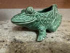 Vintage McCoy USA Pottery Green Frog Planter 8 1/4” L x 5” W x 4.5” H  Read Desc