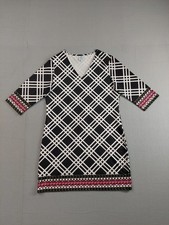Tracy Negoshian Women Dress L Multicolor Logo  3/4 Sleeve Pullover Casual Tunic
