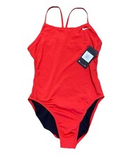 NWT NIKE SWIM RED HYDRASTRONG RACERBACK ONE PIECE SWIMSUIT SIZE 34 / 8 64 MSRP