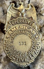 WWI US Home Front American Protective League Operative Badge #131 Aux. DOJ