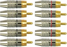 CESS RCA Plug Solder Gold Audio Video Connectors 10 Pack Black  Red