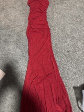 women’s red windsor size small sparkly dress long prom