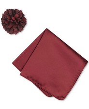 CONSTRUCT Mens Burgundy Pocket Square  Lapel Pin  Holder Folder Tool Guide