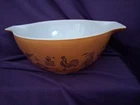 Vintage Pyrex 442 Americana Cinderella 1 1/2 Qt Nesting Mixing Bowl Brown Gold