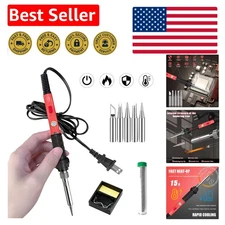 All-in-One Soldering Kit: 60W Iron, 5 Tips, Stand & Accessories for DIY Projects