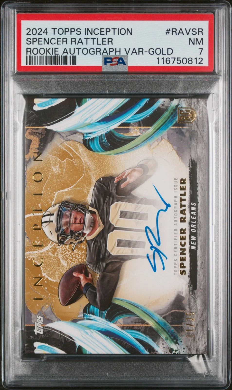 Spencer Rattler Topps Inception Rookie Autograph Variations #RAVSR Gold