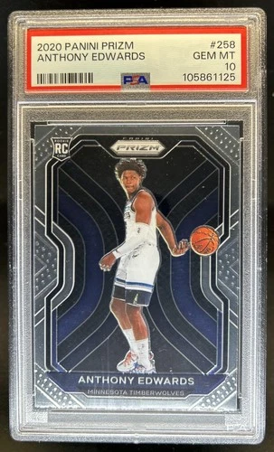 2020-21 Panini Prizm Anthony Edwards RC #258 Timberwolves PSA 10 GEM MINT Rookie