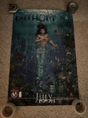 FATHOM Michael Turner VINTAGE Promo Poster #1 1998 24X36 RARE NM Never Displayed