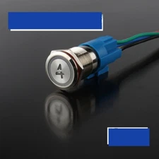 19mm Metal Stainless Steel Number Symbol Momentary Push Button Switch LED 5V 12V