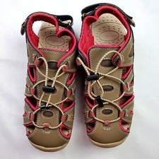 Eddie Bauer Ladies Size 6 Mary Style Hiking Sandals Leather Uppers Tan/Pink