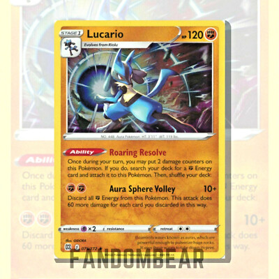 Lucario HOLO RARE CARD - 79/172 Brilliant Stars 2022 Pokemon TCG NM/LP |  eBay UK