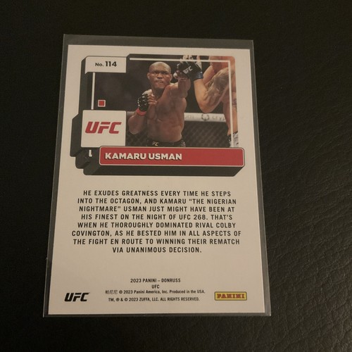 2023 Donruss UFC Base Press Proof Silver #114 Kamaru Usman - Picture 2 of 2