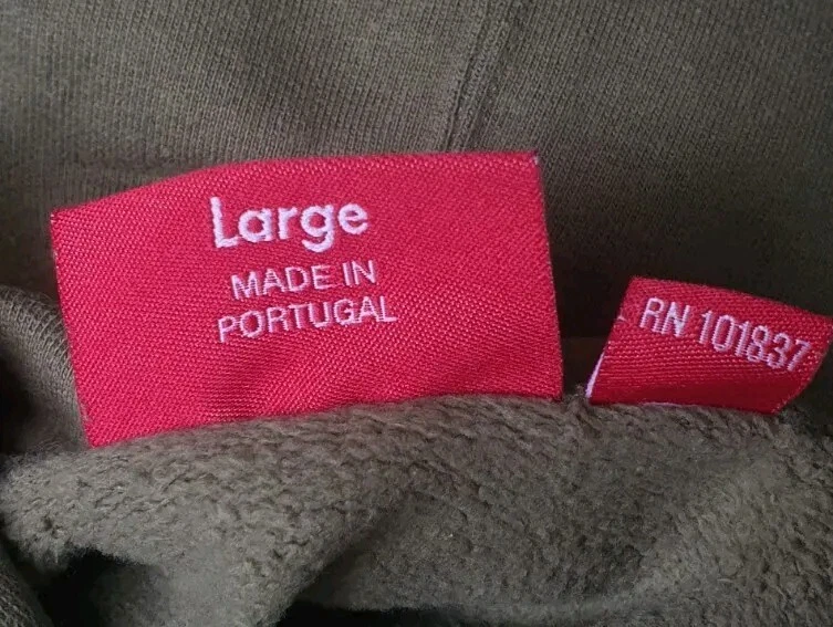 FW18 Supreme Felpa con Cappuccio Punto Catena L Large Light Olive Hoodie Picasso