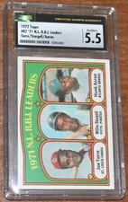 1972 Topps #87 '71 N.L. R.B.I. Leaders Torre Stargell Aaron - HOF - CGC 5.5 Ex+