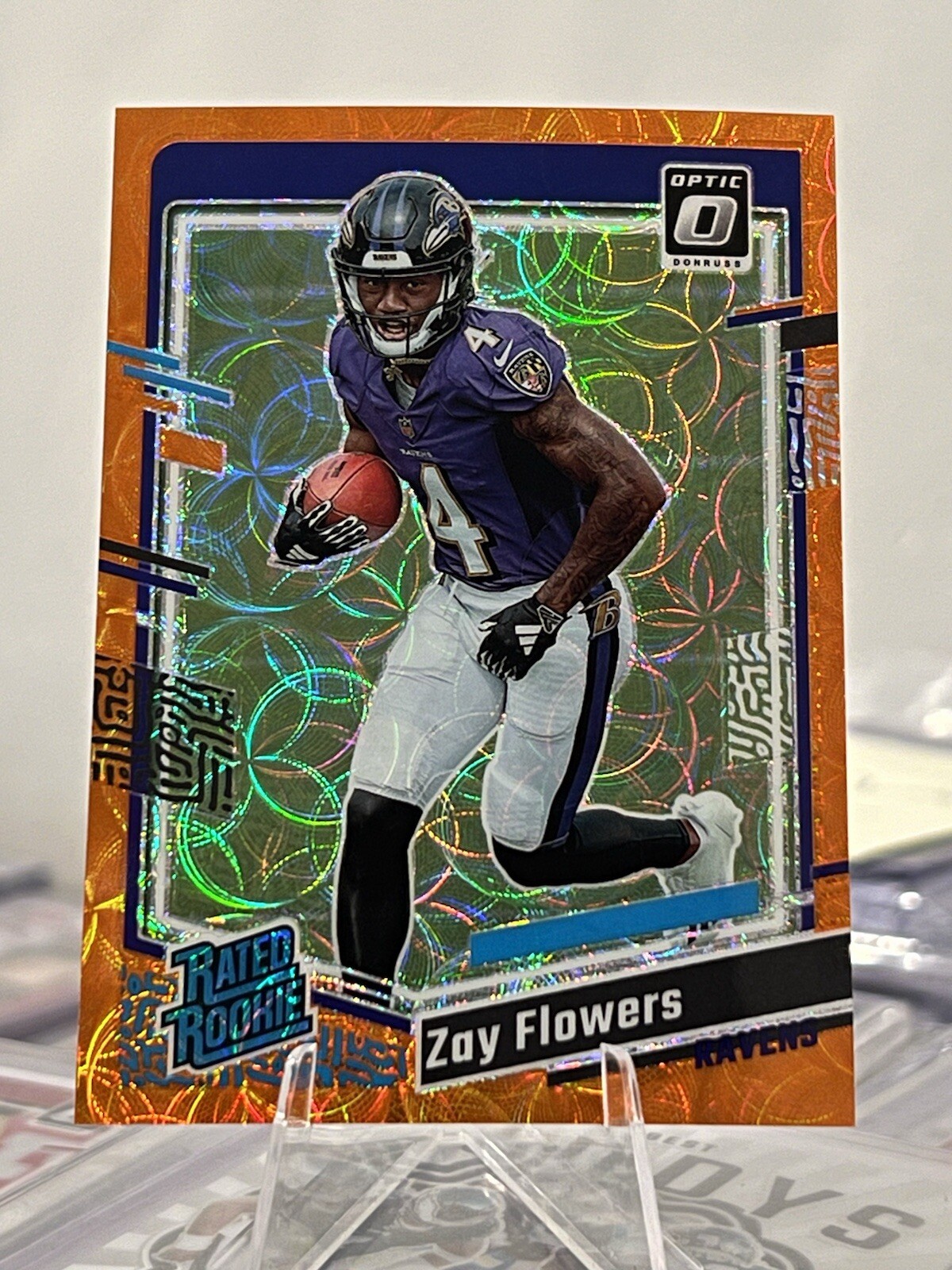 ZAY FLOWERS 2023 Optic Orange Scope /79 Rated Rookie RC Ravens Prizm 210 Donruss
