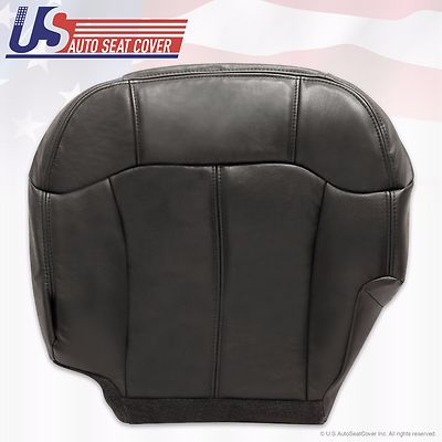 2001 2002 Chevy 1500 HD 2500 HD 3500 Driver Bottom Leather Seat Cover Black 