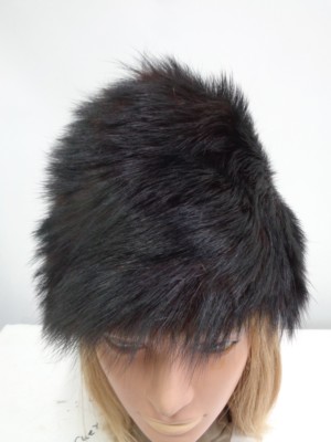 EXCELLENT BLACK/BROWN FOX FUR HAT CAP WOMEN WOMAN SIZE ALL Fox Fur Hat for Women, Winter Hat, Brown Leather Headwear  main image 3