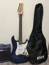 LyxPro CS Beginner 39” Electric Guitar & Electric Guitar Accessories, Blue