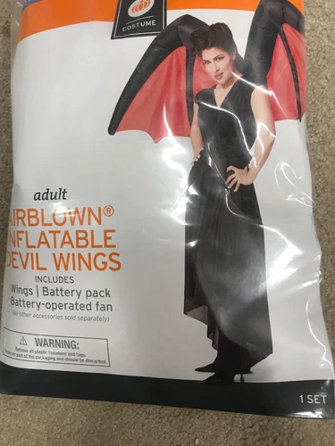 Adult Unisex Airblown Inflatable Devil Wings Costume Accessory One Size ~ NIP!