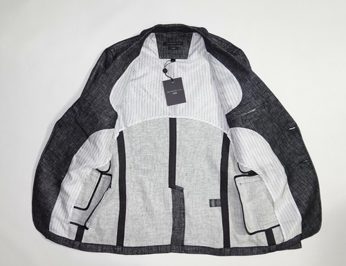 $498 NEW John Varvatos LUXE Blazer in Grey 100% Linen Size 38 - Picture 2 of 12