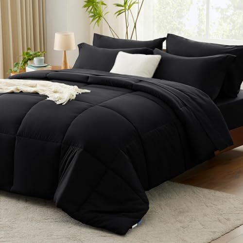 Comforter Set 7 Pieces Bed in a Bag Set Complete Bedding Sets Queen