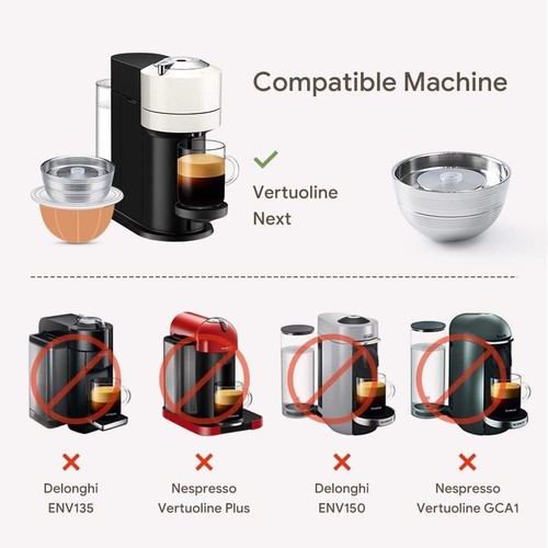 Eco-Friendly Vertuo Next Reusable Pod Set with Coffee Capsule Tamper - 3 Sizes - Picture 5 of 11
