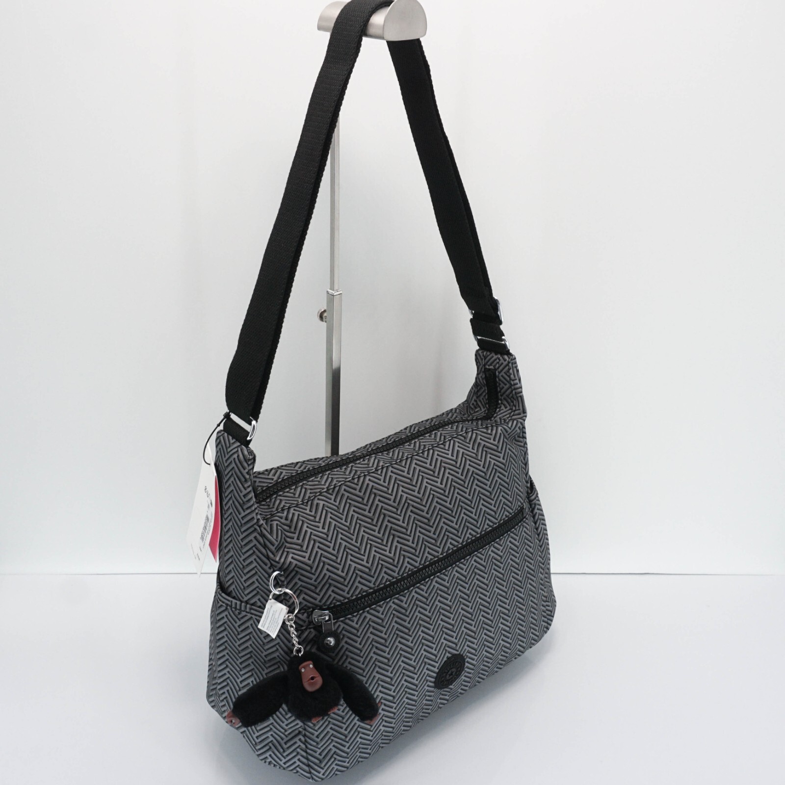 Kipling Alenya Crossbody Shoulder Bag HB6629 Polyester Urban Chevron Grey NWT image 4