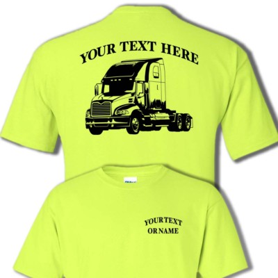 MACK PINNACLE SLEEPER SEMI TRUCK -PERSONALIZED CUSTOM COTTON T-SHIRT #BR006