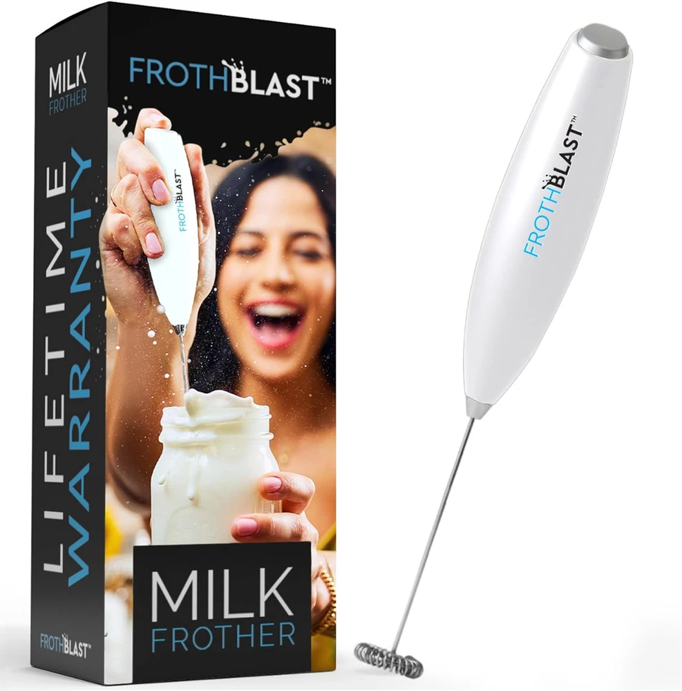 Milk Frother Handheld for Coffee (Foam Maker) Electric Whisk Drink Mixer for Lat