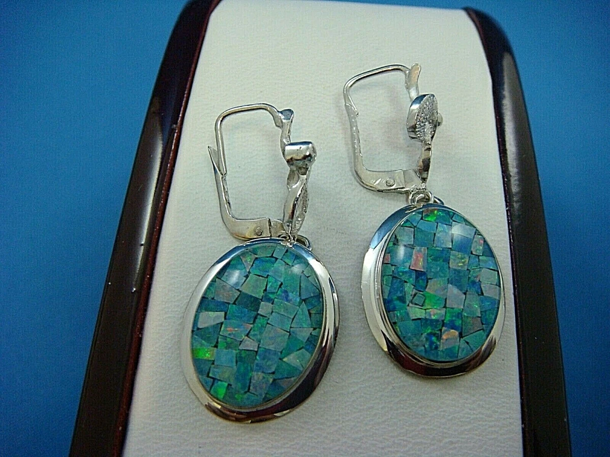 Mosaic opal earrings deals