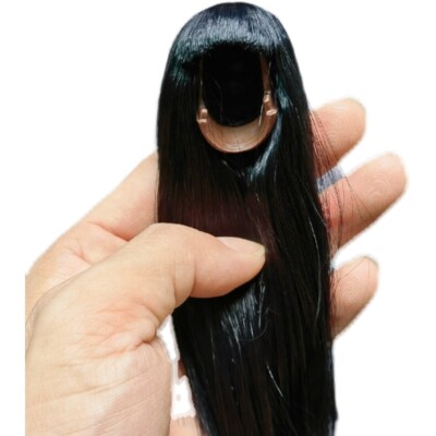 1/6 Black Long Straight Hair Accessories Fit 1/6th Female