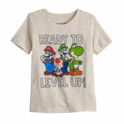Jumping Beans Toddler Boys Super Mario Ready To Level Up! Shirt New 2T, 3T, 4T