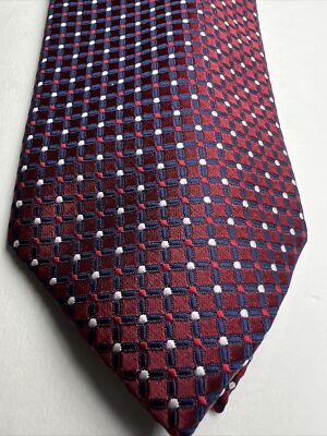 Lloyd Attree &Smith Tie Reds/White/Blue Slim Necktie 56 x3  Tie