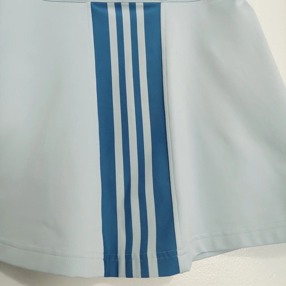 Adidas Tennis Skirt Size 44 Sky Blue Womens Three Strip Classic Athletic Stretch
